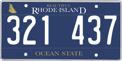 RI license plate 321437