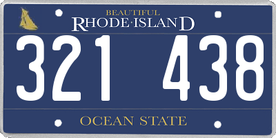 RI license plate 321438