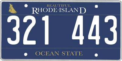 RI license plate 321443