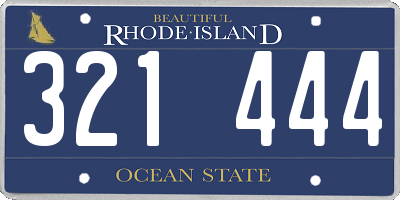 RI license plate 321444