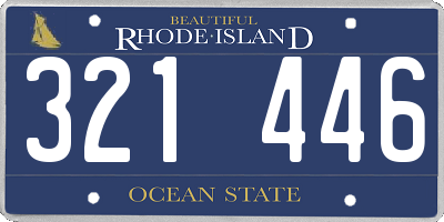 RI license plate 321446