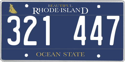 RI license plate 321447