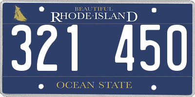 RI license plate 321450