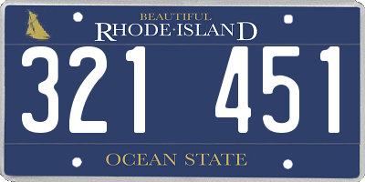 RI license plate 321451