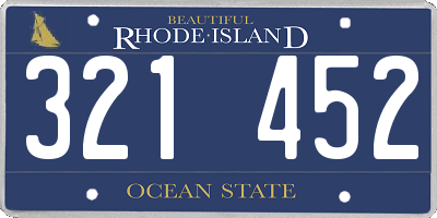 RI license plate 321452