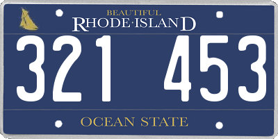RI license plate 321453
