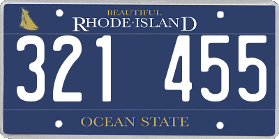RI license plate 321455