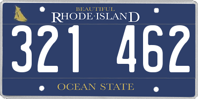 RI license plate 321462