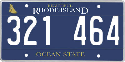 RI license plate 321464