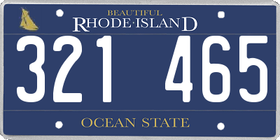 RI license plate 321465