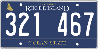 RI license plate 321467