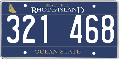RI license plate 321468