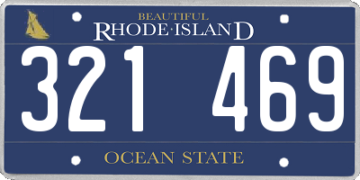 RI license plate 321469