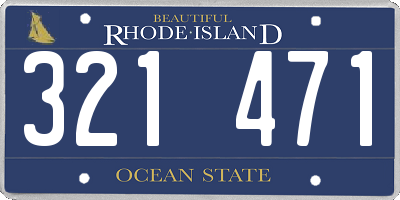 RI license plate 321471