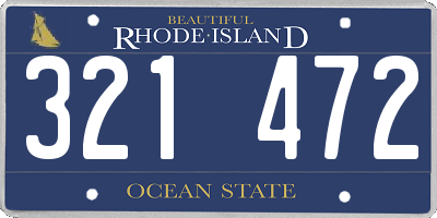 RI license plate 321472