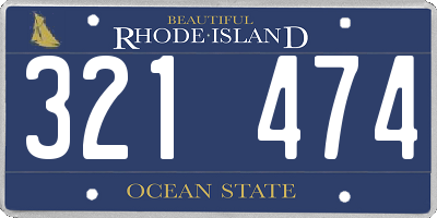 RI license plate 321474