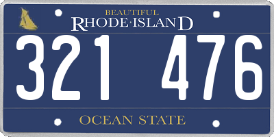 RI license plate 321476