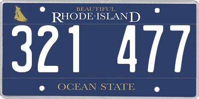 RI license plate 321477
