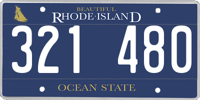 RI license plate 321480
