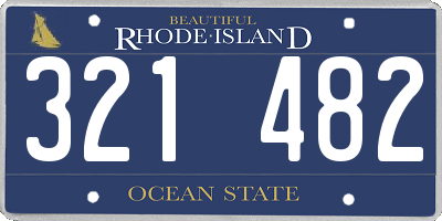 RI license plate 321482