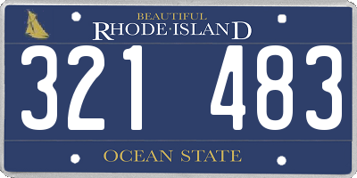 RI license plate 321483