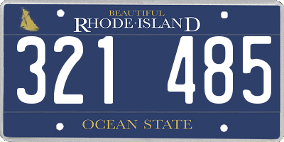 RI license plate 321485