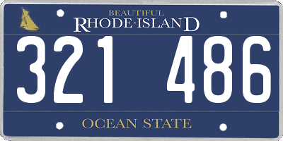 RI license plate 321486