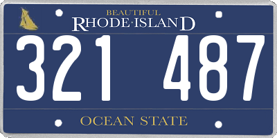 RI license plate 321487