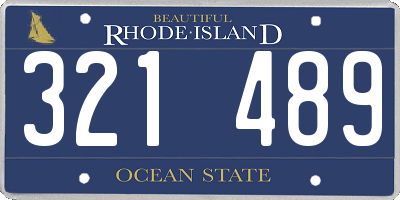 RI license plate 321489