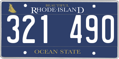 RI license plate 321490
