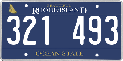 RI license plate 321493