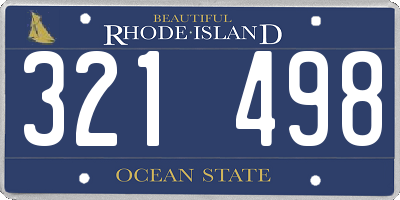 RI license plate 321498