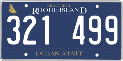 RI license plate 321499