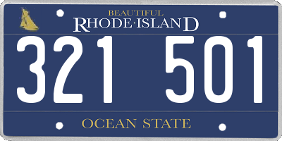 RI license plate 321501