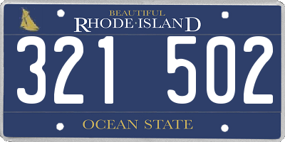 RI license plate 321502