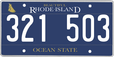 RI license plate 321503