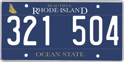 RI license plate 321504