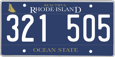 RI license plate 321505