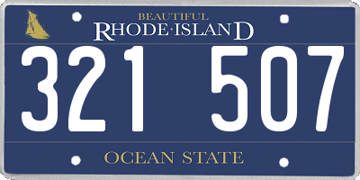 RI license plate 321507