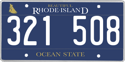 RI license plate 321508