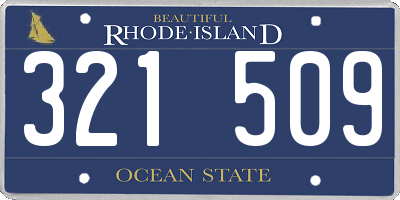 RI license plate 321509