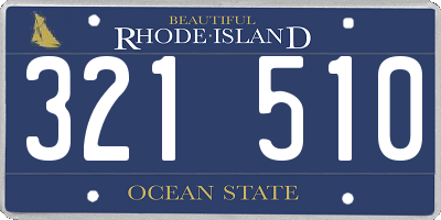 RI license plate 321510
