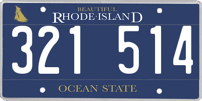 RI license plate 321514