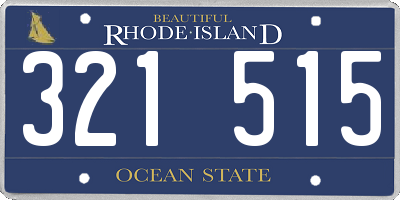 RI license plate 321515