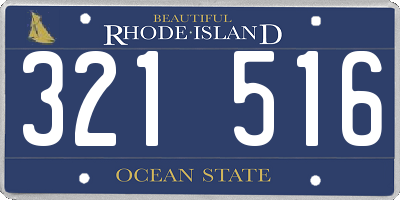 RI license plate 321516