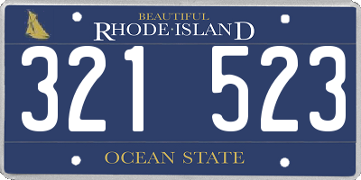 RI license plate 321523