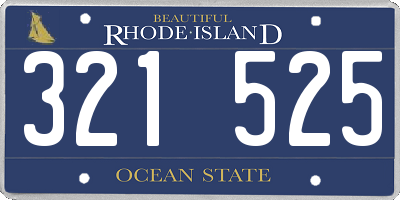 RI license plate 321525
