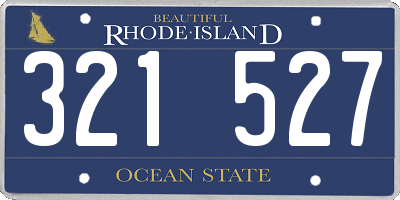 RI license plate 321527