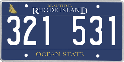 RI license plate 321531