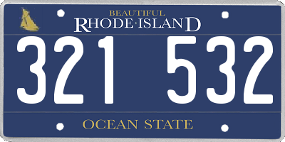 RI license plate 321532